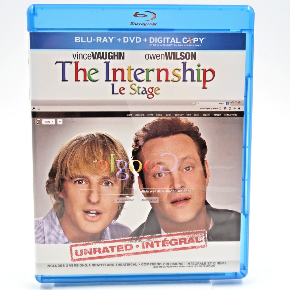 The Internship Blu-ray DVD 2013 Owen Wilson Vince Vaughn Unrated Fox Movie